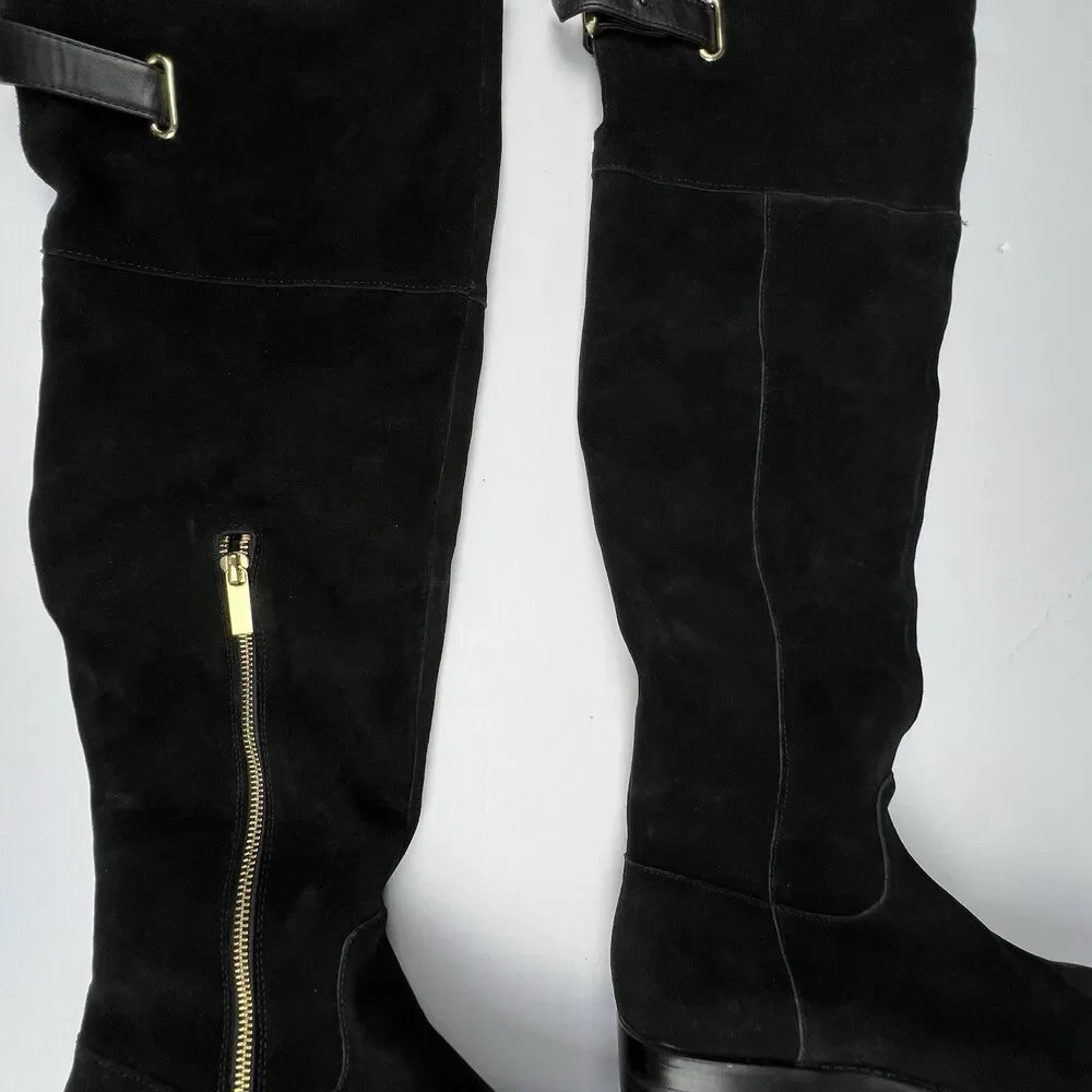 MERONA Boots Womens Size 8 Tessie Black Suede‎ Over-the-Knee Tall OTK Equestrian